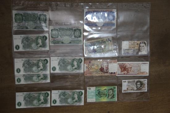 Album of bank notes including Peppiatt and OBrien white fivers
